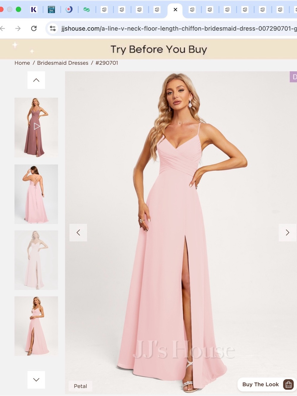JJs House Petal Spaghetti-Strap Maxi Dress with Thigh Slit